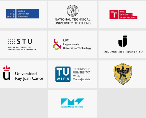 Leibniz University Hannover, National Technical University Athens, Brno University of Technology, Slovak University of Technology Bratislava, Lappeenranta University of Technology, Jönköping University, Universidad Rey Juan Carlos, Technische Universität Wien, Università degli Studi dell'Aquila, Institut Mines-Télécom